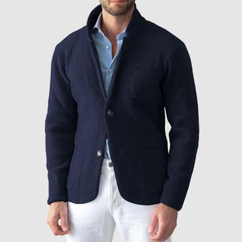 Herren Strickblazer mit eleganter Optik und praktischen Taschen EB