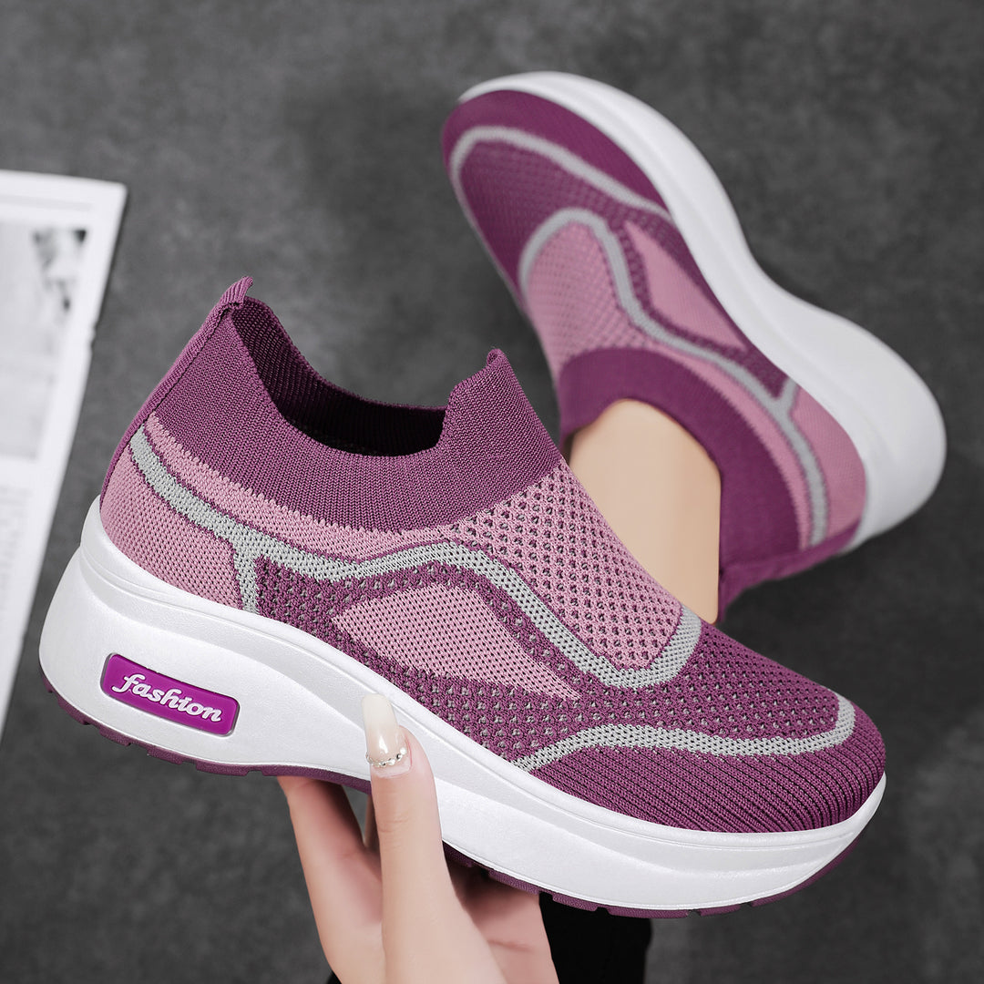 Damen nan ultraleichter Strick-Slip-On mit ergonomischer Keilsohle und herausnehmbarem Komforteinlagenfach EB
