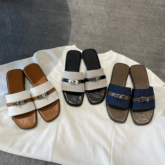 Damen elegante Sandalen mit modischem Riemendesign und strapazierfähiger Sohle EB