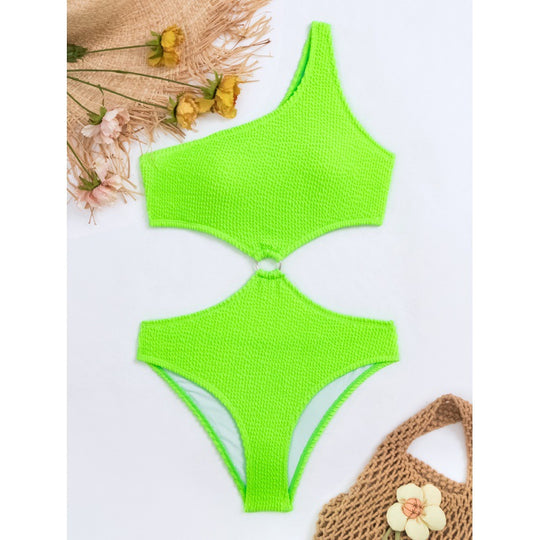 Damen Einseitiger Cut-Out Badeanzug mit attraktiven Details EB