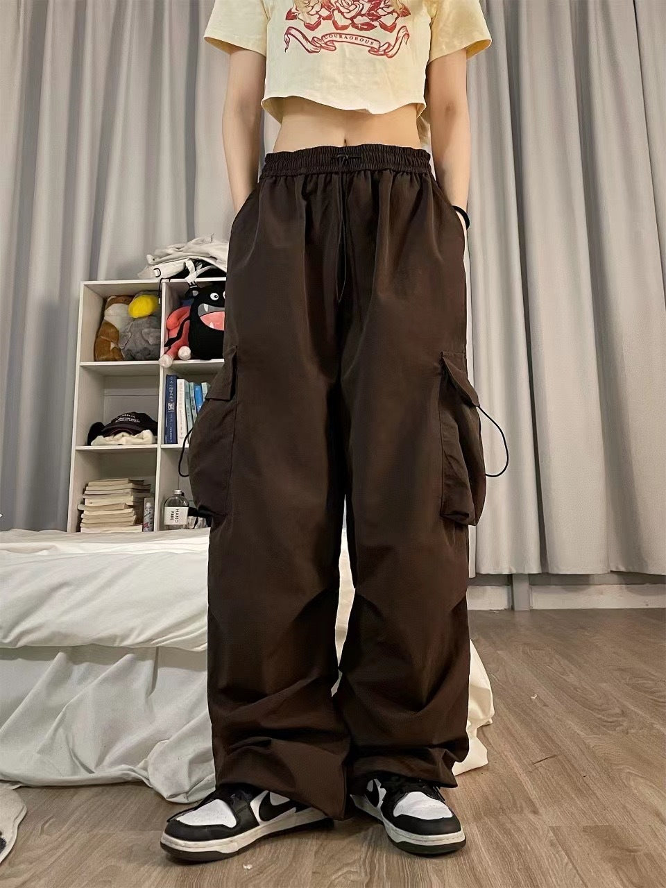 Damen Cargo-Hose mit praktischen Seitentaschen und elastischem Bund EB 1775573717