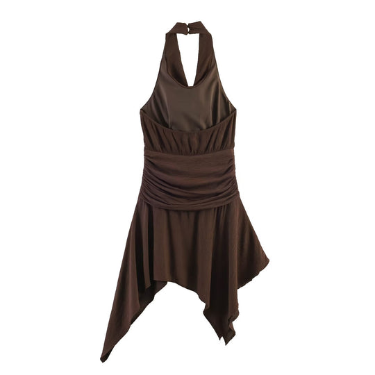 Damen asymmetrisches Kleid mit eleganter Drapierung EB