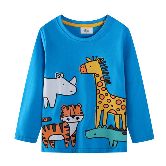 Kinder Langarmshirt mit buntem Tiermotiv EB