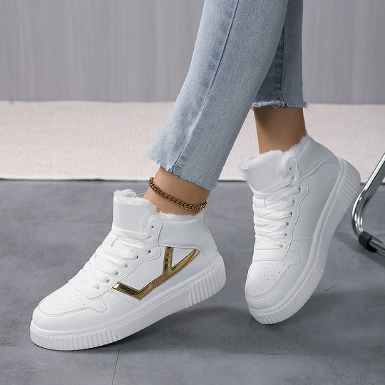 Damen Hohe Sneaker mit warmem Futter und rutschfester Sohle EB