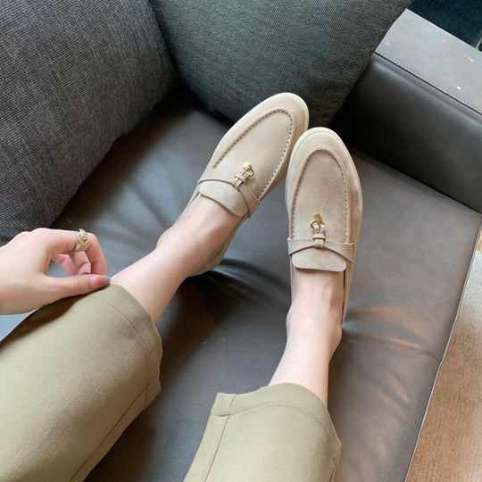 Damen Mokassins mit edel verziertem Schnallen-Detail EB