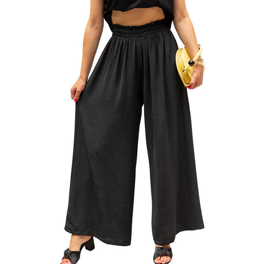 Damen Weite Palazzo-Hose mit elastischem Bund EB