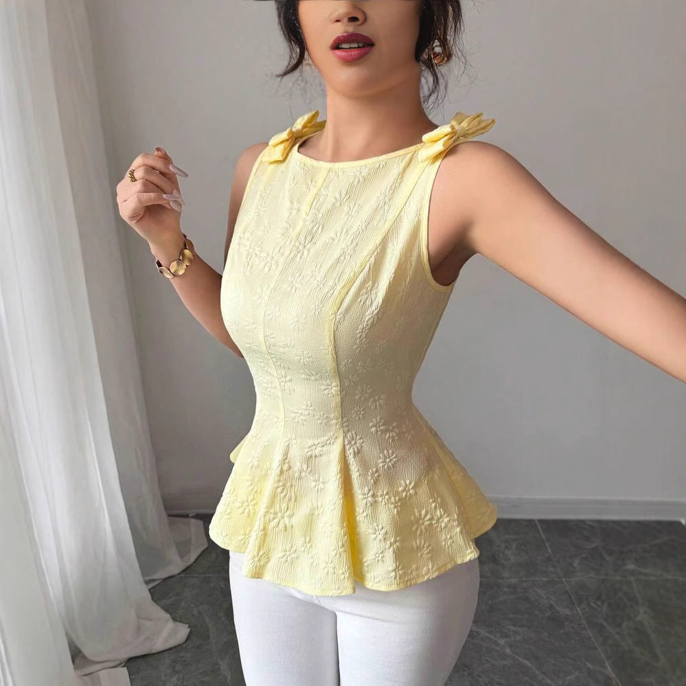 Damen Peplum-Top mit floralen Details EB