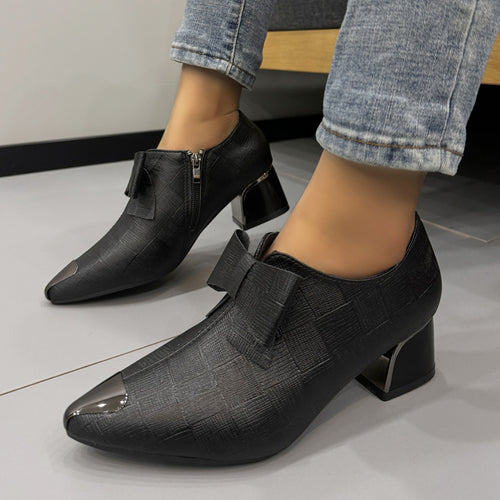 Damen elegante Stiefeletten mit modischem Schleifen-Detail und modernem Vorderteil EB