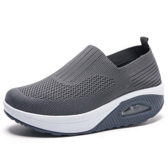 Damen Sportliche Slip-On Sneakers mit atmungsaktiver Strickoberfläche EB