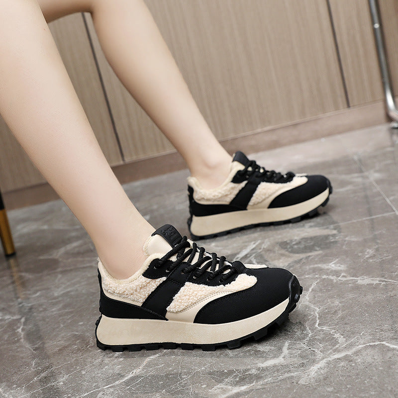Damen Sportliche Sneakers mit Warmfutter und rutschfester Laufsohle EB