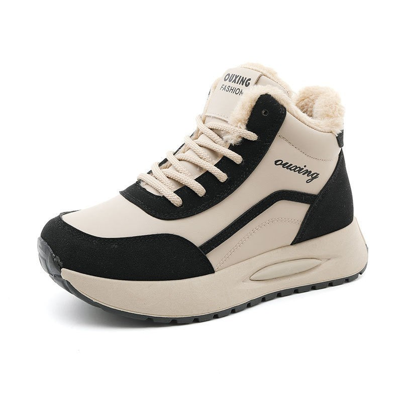 Damen Sportliche High-Top Sneakers mit warmem Fleece-Futter und rutschfester Sohle EB