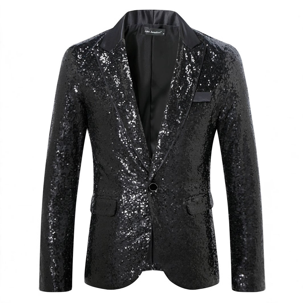 Herren Glamouröser Paillettenblazer EB