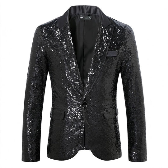 Herren Glamouröser Paillettenblazer EB