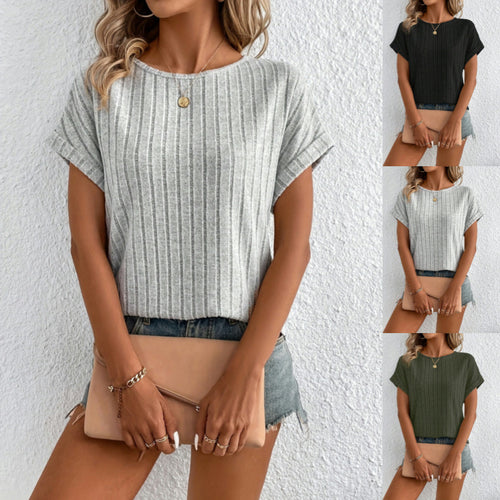 Damen Kurzarmshirt mit feinem Streifenmuster und weichem Tragegefühl EB