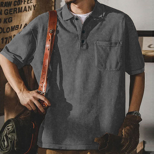 Herren Kurzarm-Polohemd mit praktischer Brusttasche und klassischem Kragen EB