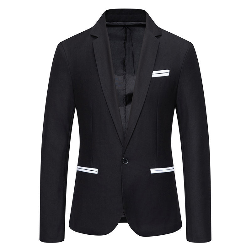 Herren Eleganter Blazer mit kontrastierenden Details EB