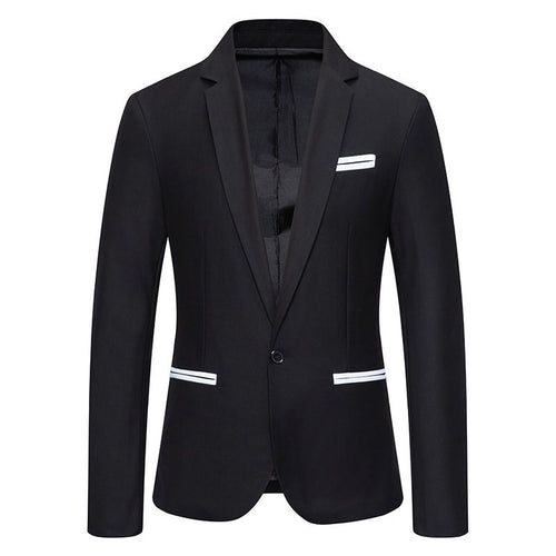 Herren Eleganter Blazer mit kontrastierenden Details EB