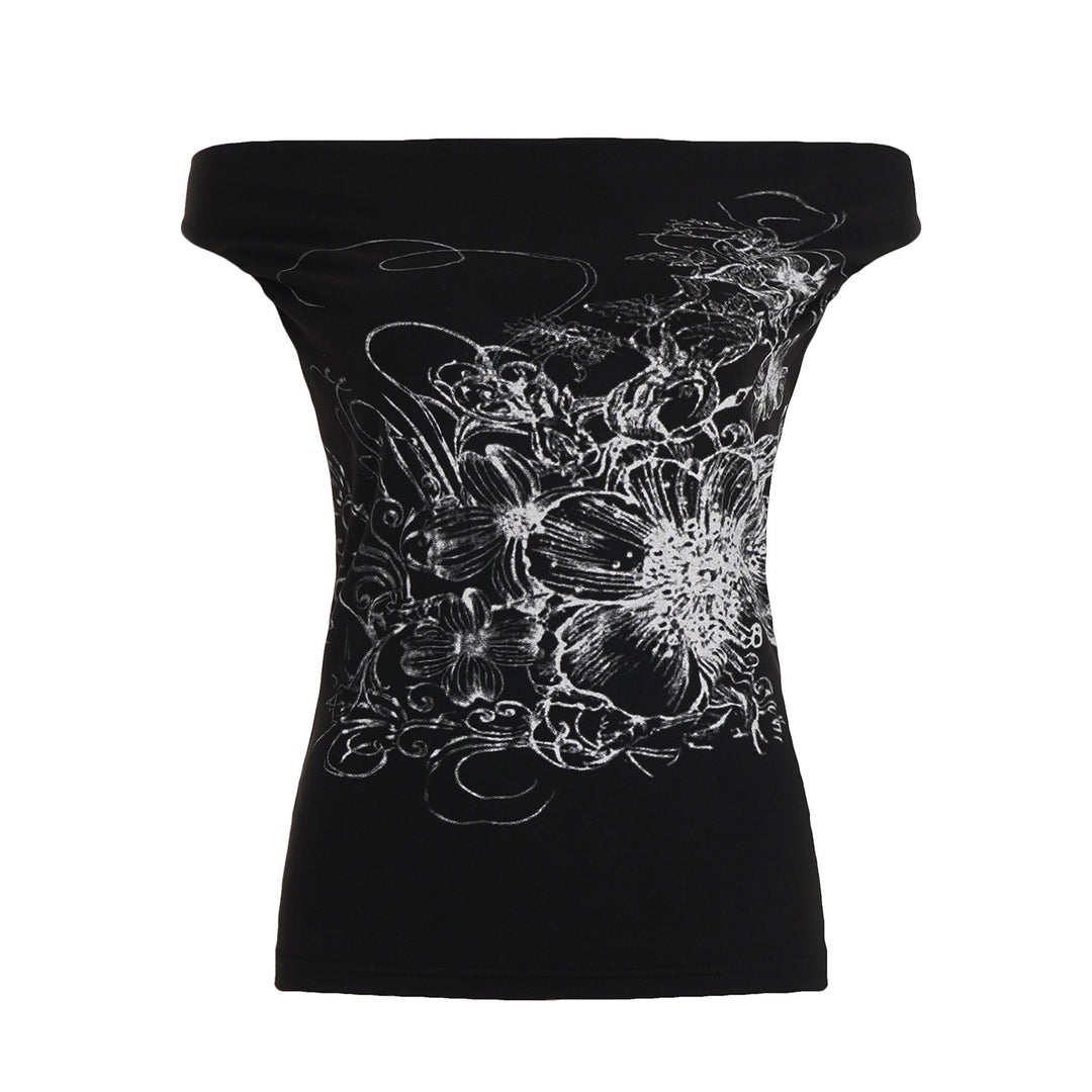 Damen ärmelloses Crossover-Top mit floralem Design EB