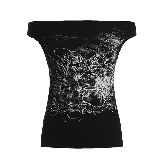 Damen ärmelloses Crossover-Top mit floralem Design EB