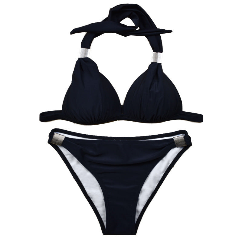 Damen Triangel-Bikini mit verstellbaren Trägern und schicker Knoten-Detail EB