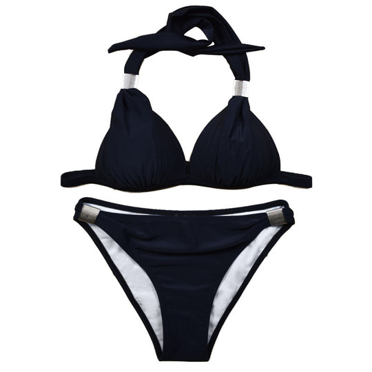 Damen Triangel-Bikini mit verstellbaren Trägern und schicker Knoten-Detail EB