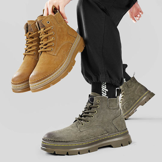 Damen Modische Schnürstiefel mit strapazierfähiger Sohle und hohem Schaft EB