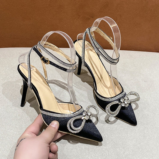 Damen Elegant verzierte Slingback-Pumps mit glänzenden Akzenten EB