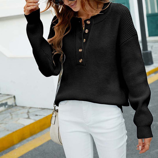 EB | Einfarbiger Strickpullover Mit Feinem Strick