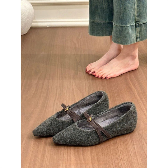 Damen spitze Ballerinas mit zierlichem Blumenakzent EB