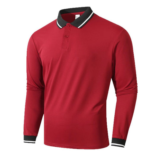 Herren Langarm Poloshirt mit sportlicher Rippstruktur EB