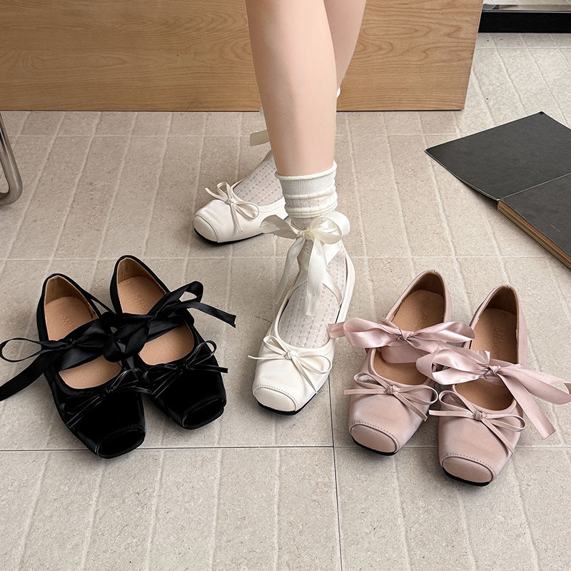 Damen Ballerinas mit zierlichem Schleifenakzent und komfortablem Fußbett EB