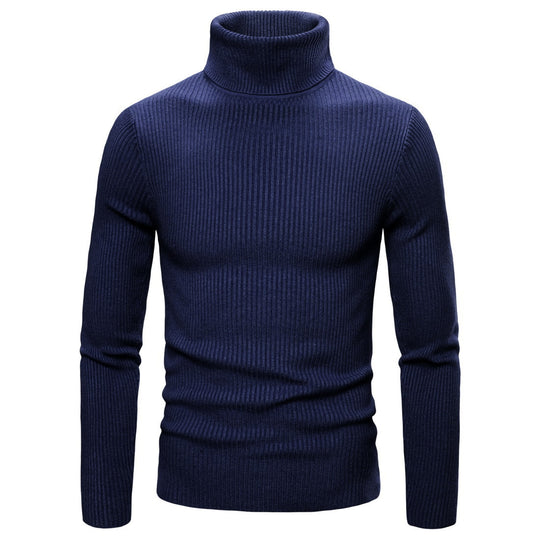 Herren modischer Rollkragenpullover aus hochwertigem Strick EB