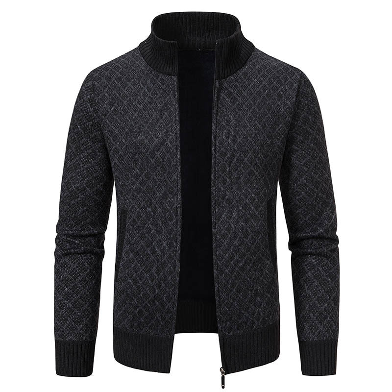 Herren Strickjacke mit modernem Muster und weichem Innenfutter EB