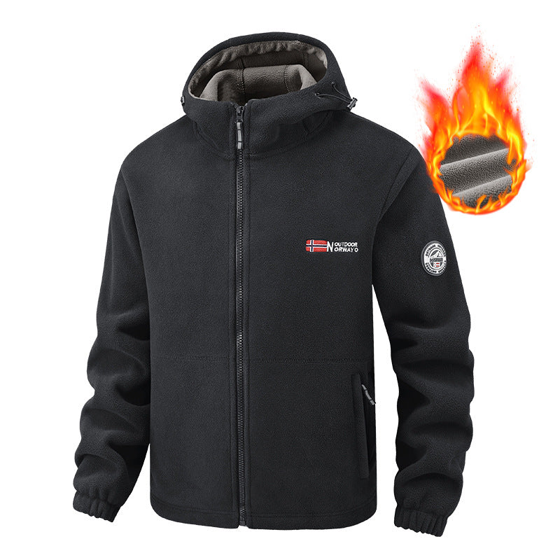 Herren Thermo-Fleece-Set mit Kapuzenjacke, Sherpa-gefüttert und elastischer Jogginghose EB