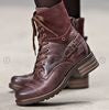 Damen nan knöchelhohe Schnürstiefel mit Velourskragen, dekorativer Schnalle und dämpfender Profilsohle EB