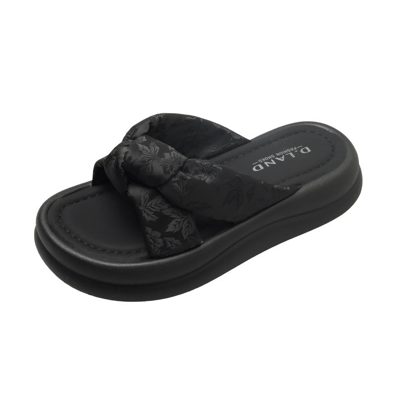 Damen komfortable Riemensandalen mit elegantem Knoten-Design EB