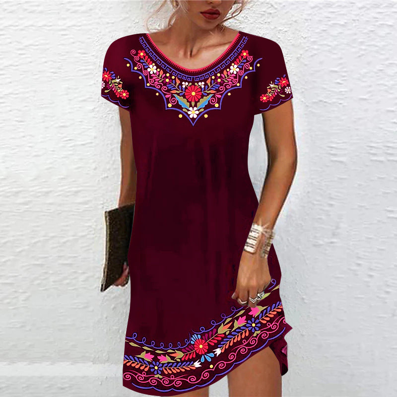 Damen Verspieltes Sommerkleid mit Blumenmuster EB