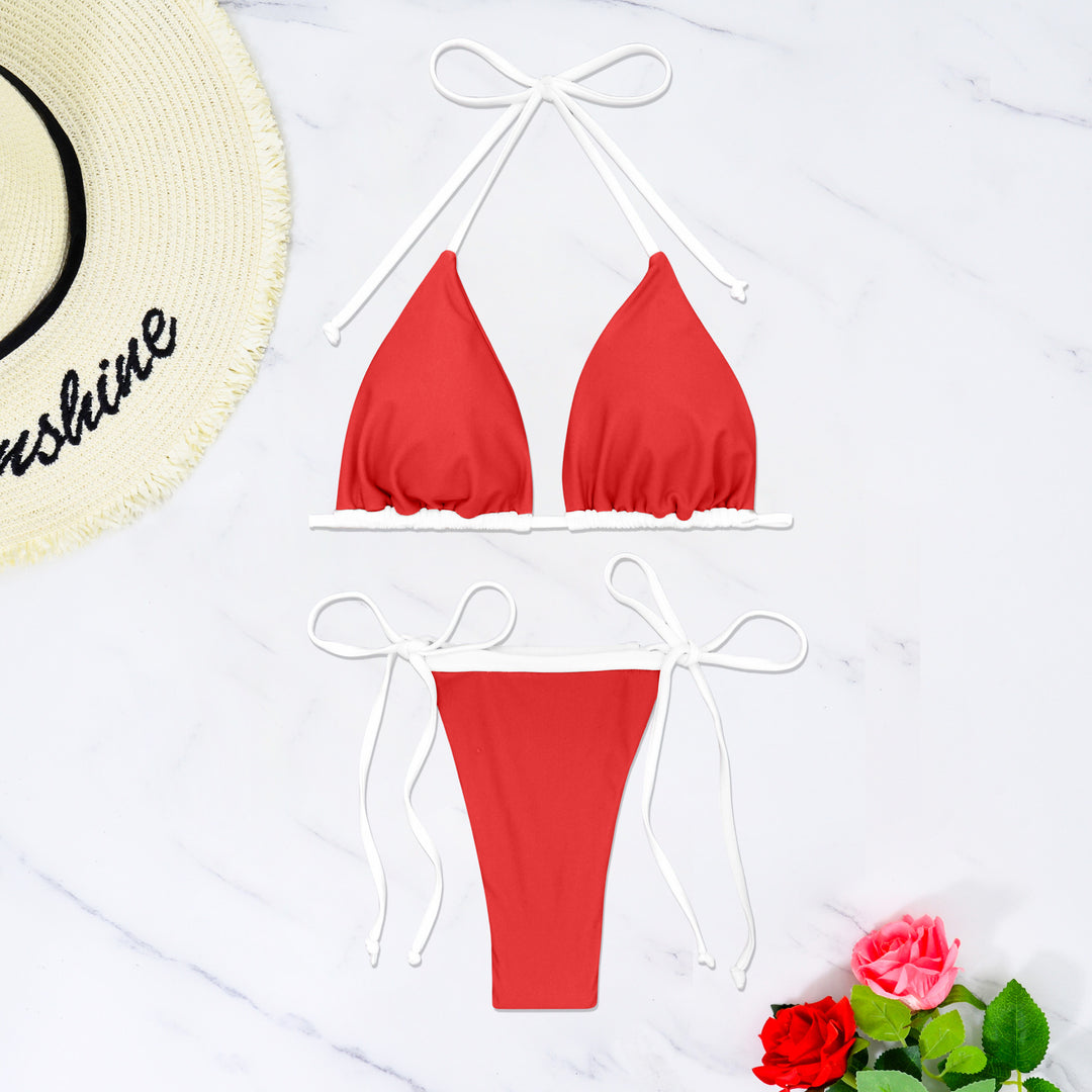 Damen Triangel-Bikini mit verstellbaren Schnürungen EB