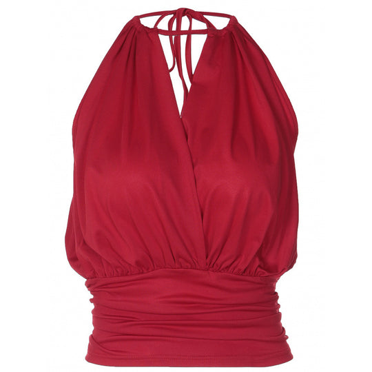 Damen Elegantes Spaghetti-Trägertop mit raffiniertem Faltenwurf EB