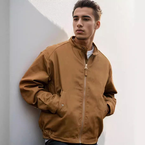 Herren funktionale Outdoor-Jacke mit verstellbarem Kapuzenkragen und praktischen Reißverschlusstaschen EB