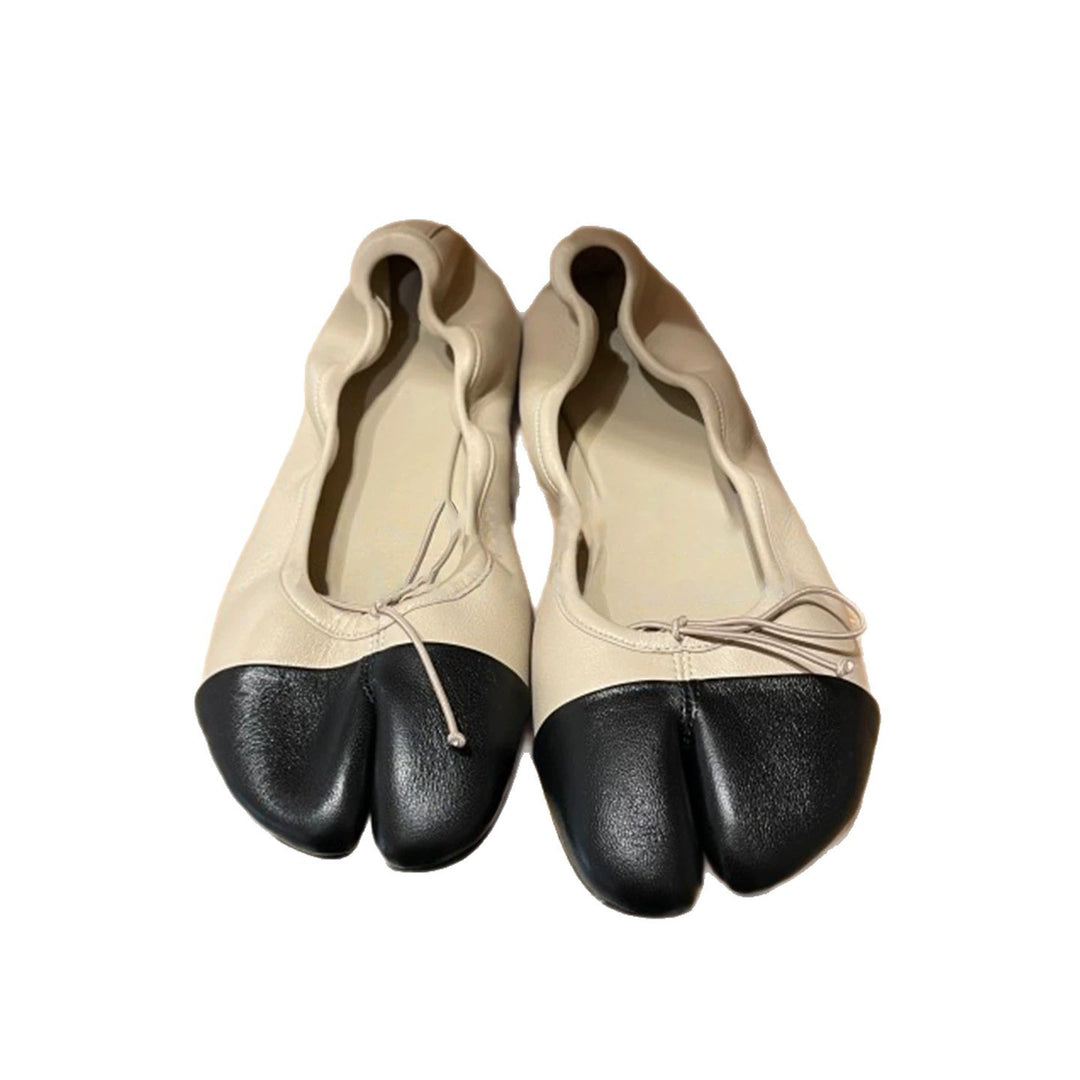 Damen Ballerinas mit abgerundetem Zehenbereich und schnürbarem Detail EB