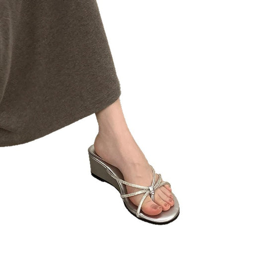 Damen Elegante Wedge-Sandalen mit funkelndem Riemendesign EB
