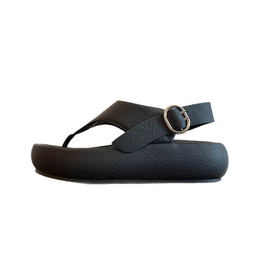 Damen Komfortable Zehentrenner-Sandalen mit modischem Riemen und ergonomischem Fußbett EB