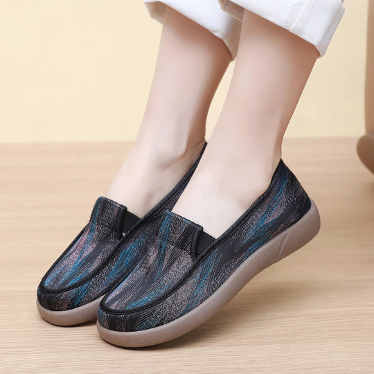 Damen Freizeit-Slipper mit anatomisch geformtem Fußbett und rutschfester Gummisohle EB