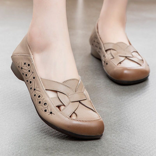 Damen Ballerina-Schuhe mit dekorativen Cut-Outs und bequemem Innenfutter EB