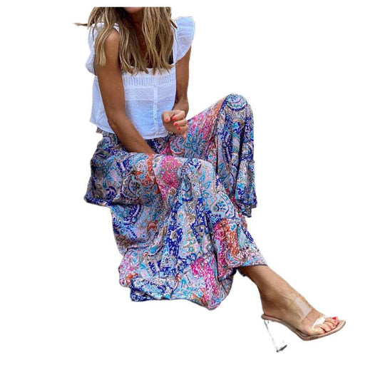Damen Maxikleid mit fröhlichem Muster EB