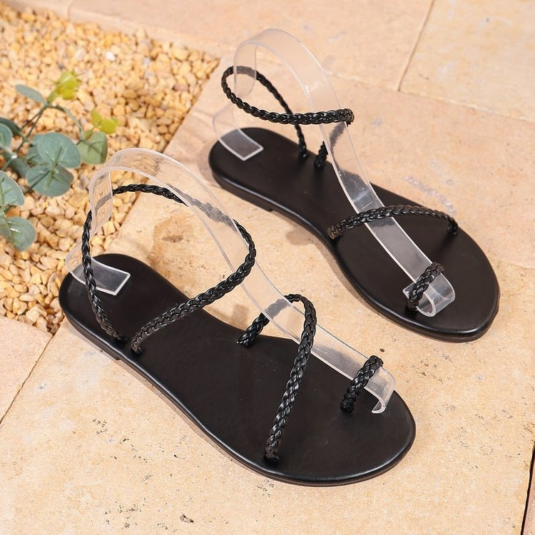 Damen Riemchen-Sandalen mit geflochtenen Details EB