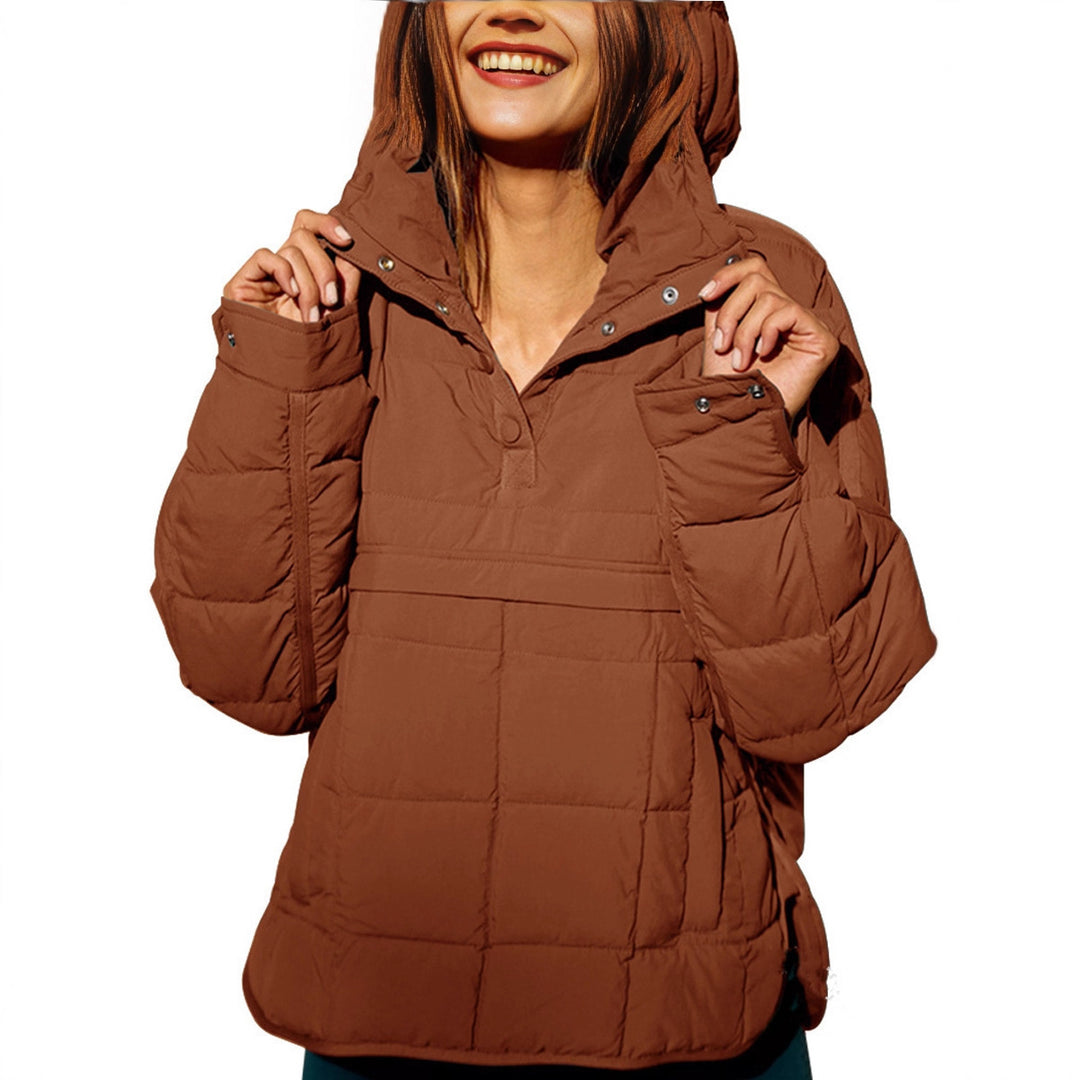 Damen lässige Steppjacke mit Kapuze und Eingrifftaschen EB