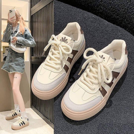 Damen sportliche Sneakers mit hochwertiger Leder- und Wildlederkombination EB