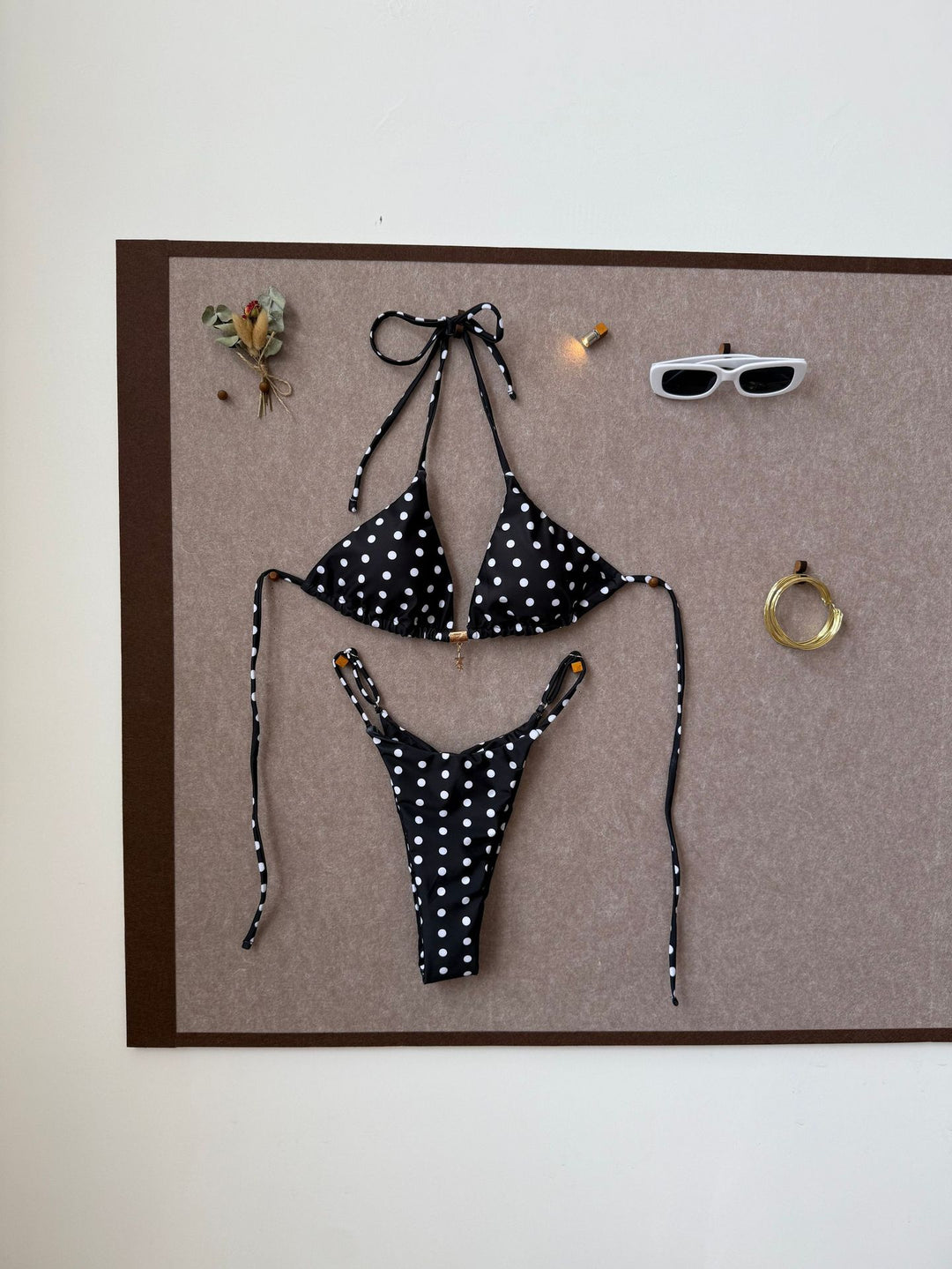 Damen Triangel-Bikini mit verspieltem Punkte-Design EB